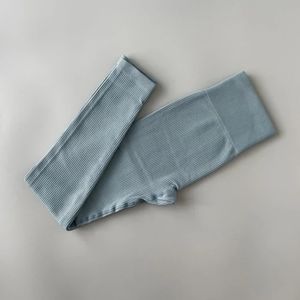 Ribbed Yoga Pants High Waisted Gym Leggings Sport Women Fitness Seamless Female